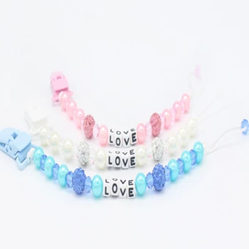 

Baby Pacifier Clip Chain Infant Boys Girls Cute Cartoon Bear Toys Pearl Beads Pacifier Chain Holder Strap Baby Nipple Feeding