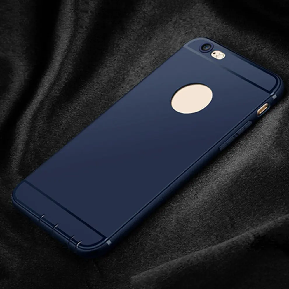 

2pcs Silicone Blue Matte Back Cover Shockproof Protective Phone Case Shell For iPhone 5/5S