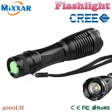 ZK90 CREE XM-L T6 4000LM Powerful LED Flashlight LED Torch Zoomable Tactical Flashlight Portable Light