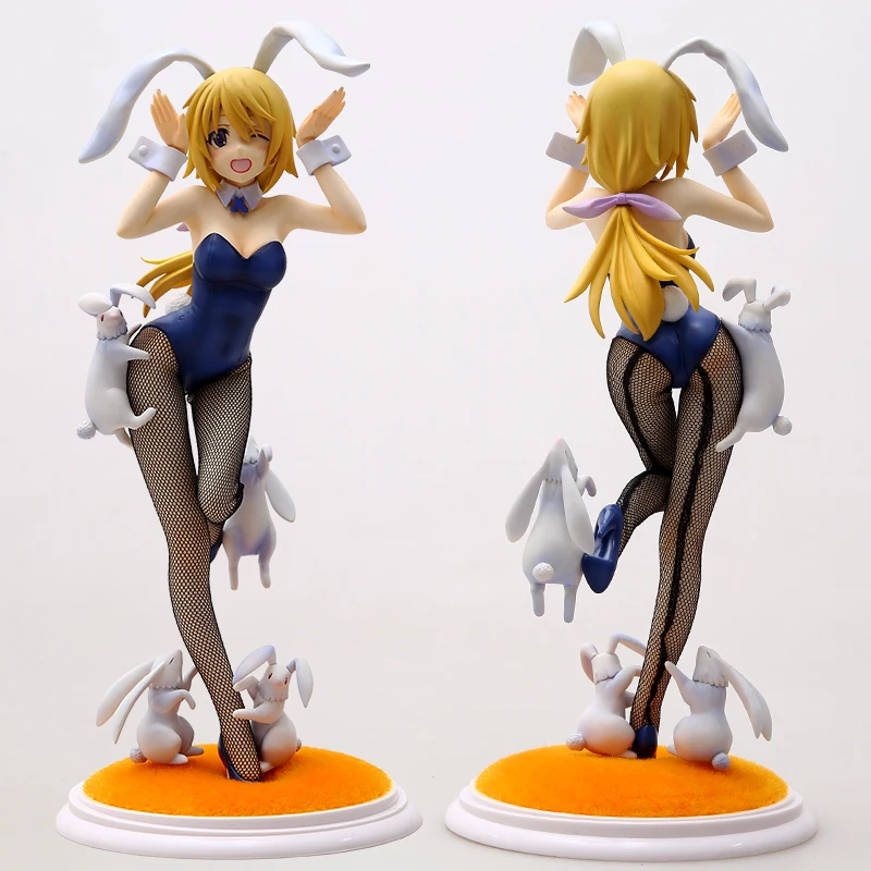 Japanese anime 23cm Sexy Girl Charlotte Dunois Anime Figure 4 Leaves Infinite Stratos Bunny