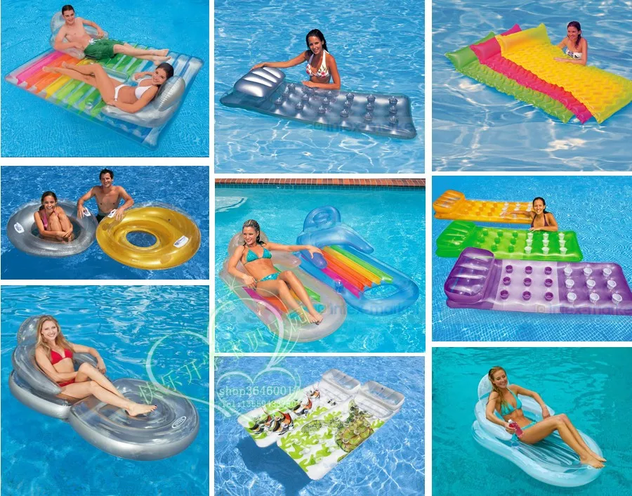 Genuine INTEX luxury inflatable floating row adult swim floating bed