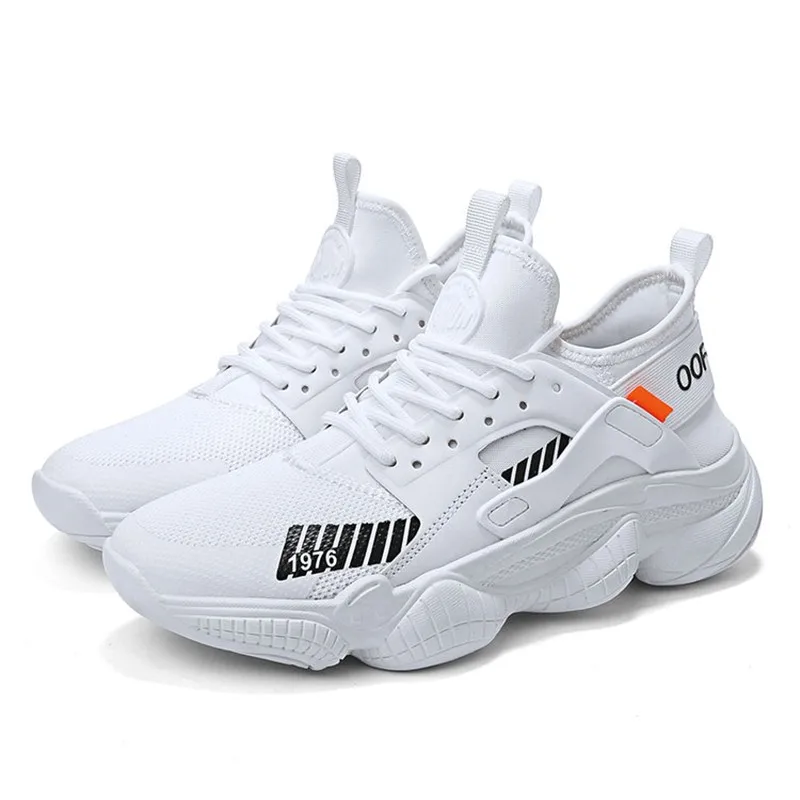 white canvas running shoes