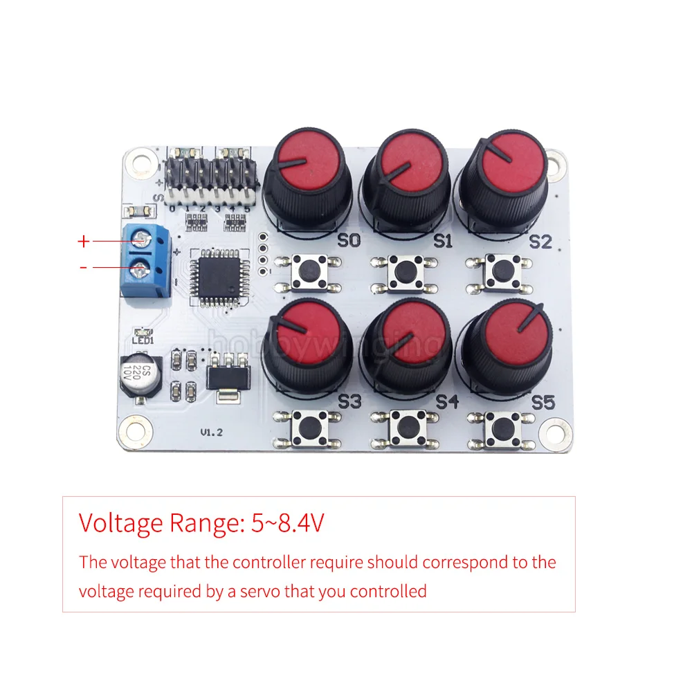 6 каналов цифровой сервопривод тестер 6CH поворотная ручка сервопривод плата контроллера ж/Защита от избыточной силы тока