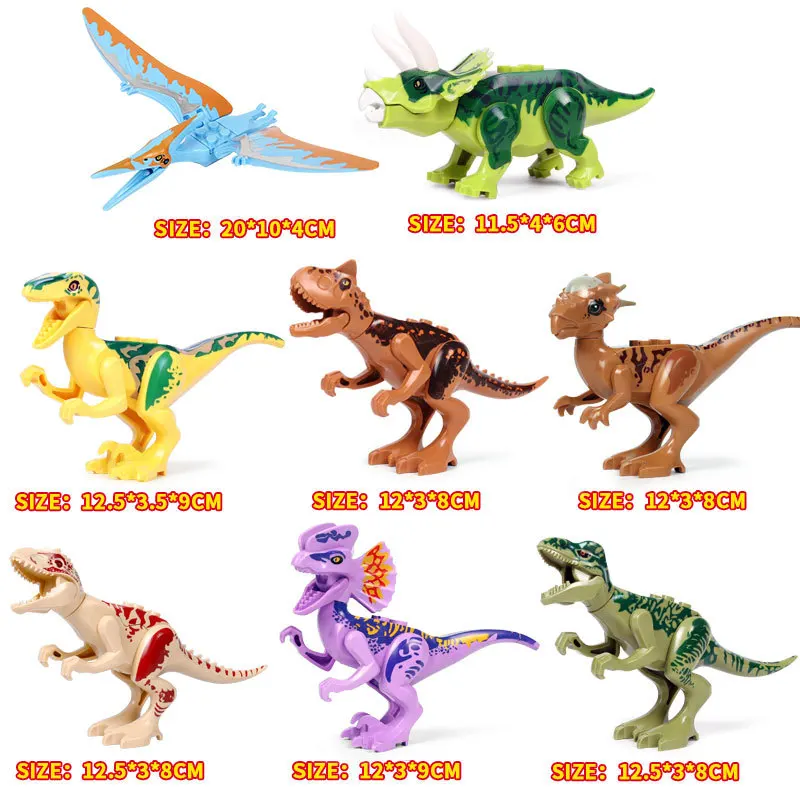 8 Styles Building Blocks Dinosaurs Jurassic World Raptor Triceratops Classic With Legoe Figures Bricks Toys  Kids F4 8 Styles Building Blocks Dinosaurs Jurassic World Raptor Triceratops Classic With Legoe Figures Bricks Toys  Kids F4