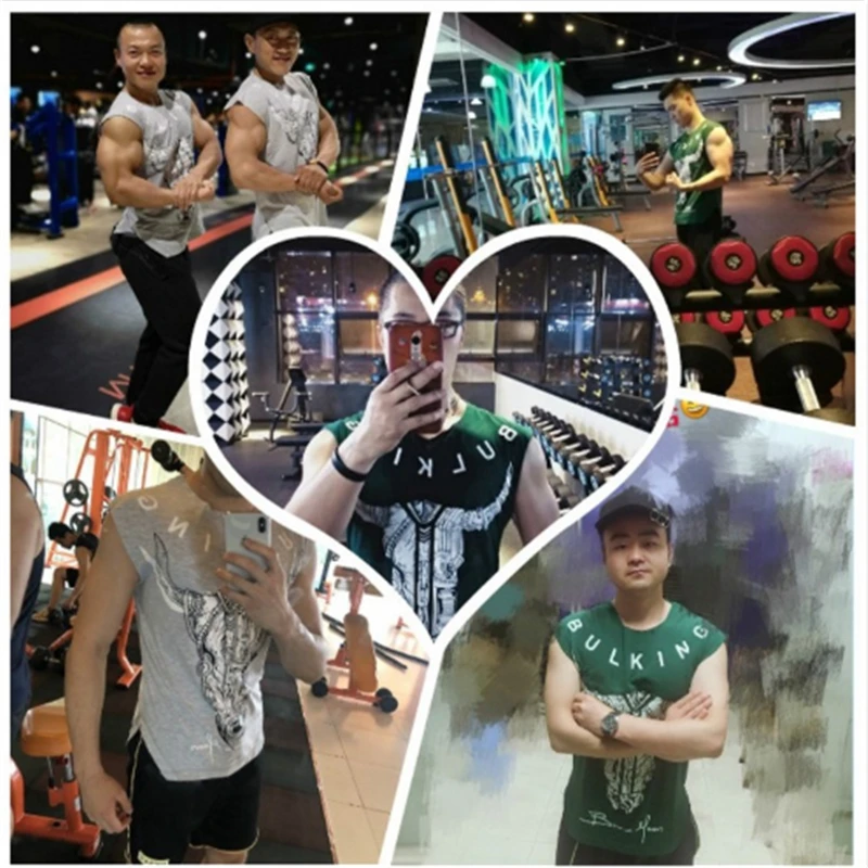 Men's Brand BULKING Fashion Men's Cotton T-Shirt Leisure Gym Fitness Training Short Sleeve Shirt Summer New Men's T-Shirt