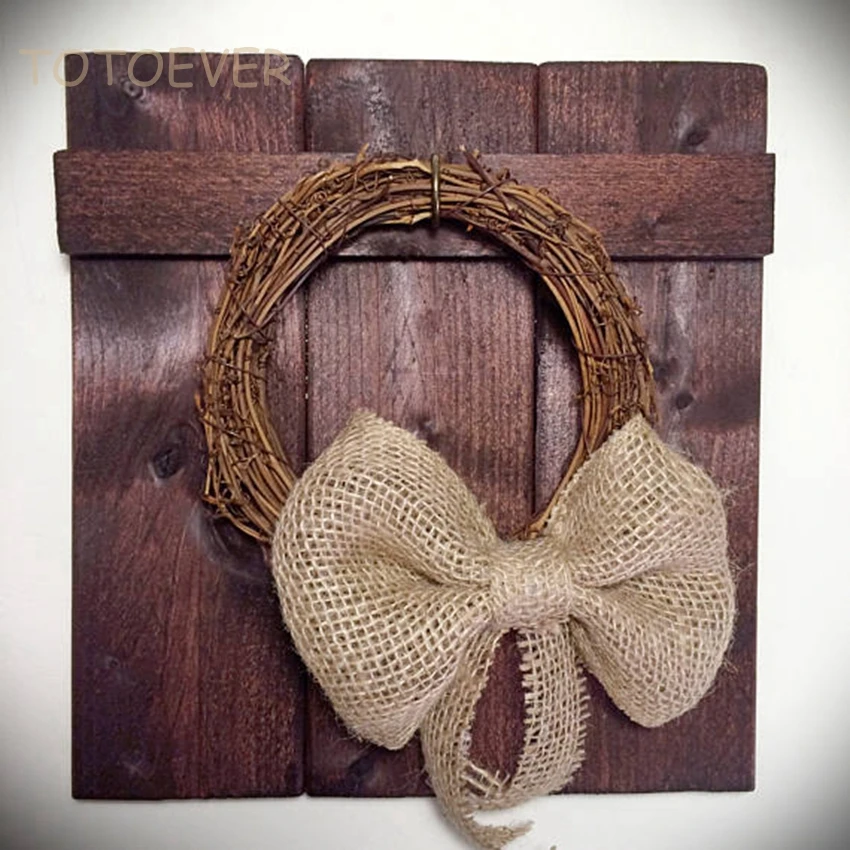 

Rustic Grapevine Wreath and Bow Burlap Bow Rustic Decor Home & Living Grapevine Wreath Rustic Wall Door Decor Rustic Wreath