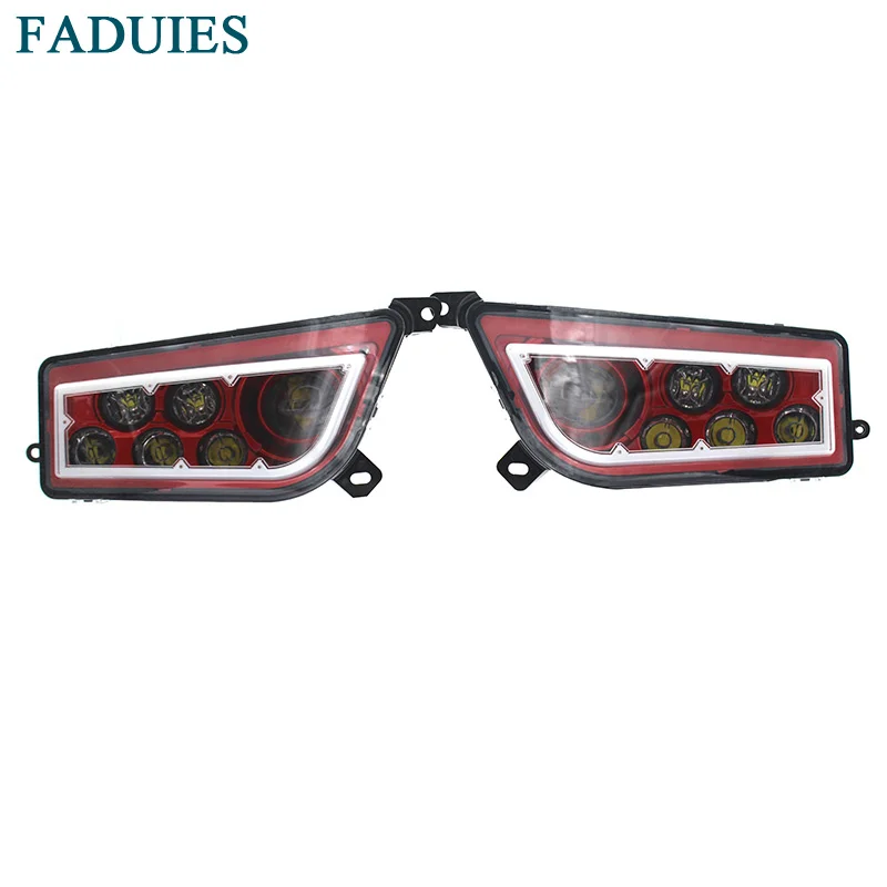 FADUIES ATV Polaris General 1000 Led Headlighs , Polaris RZR XP1000  Turbo Full Halo Angel Eyes LED Replacement Headlight Kit (5)
