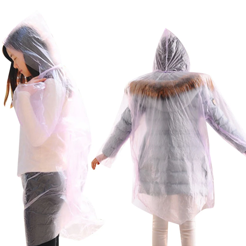 

Disposable raincoat Outdoor Hiking Mountain Travel Thicken Adult Transparent Poncho Ultralight Men and women Universal