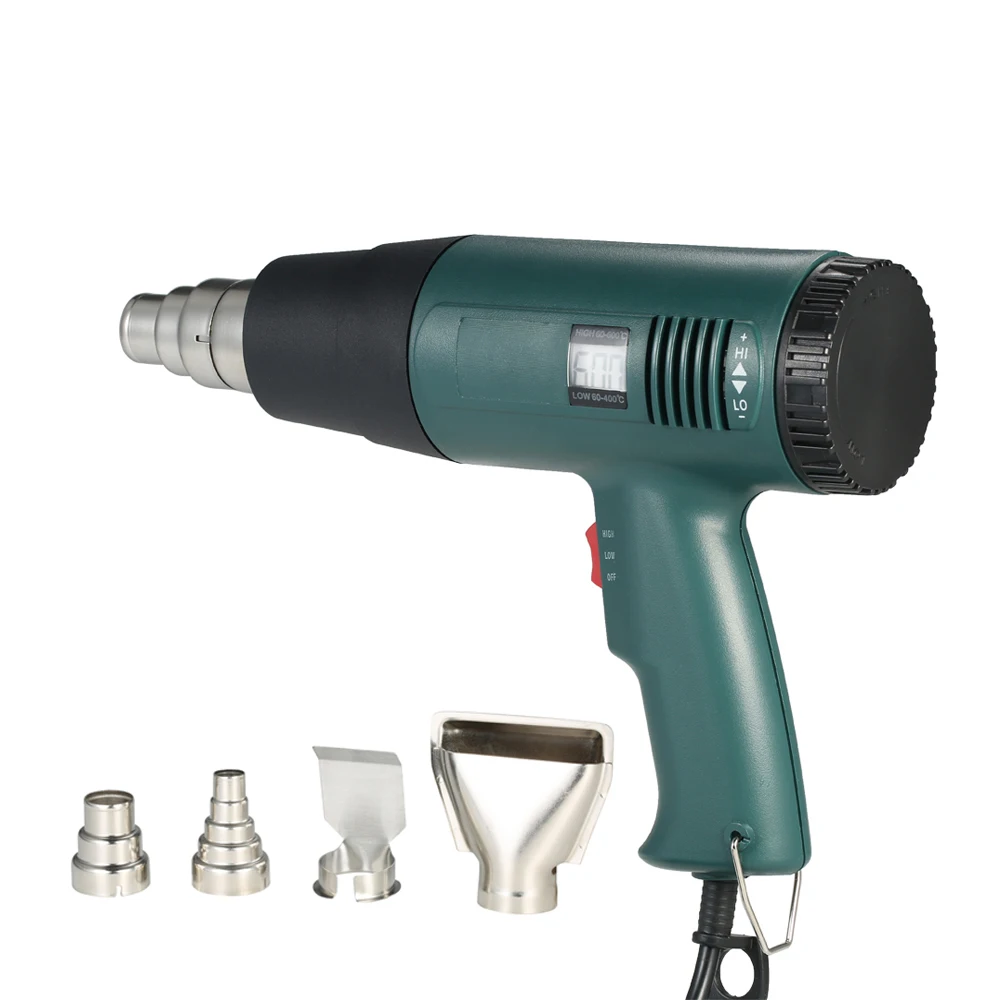 

1800W Hot Air Gun Temperature Controlled Electric LCD Heat Gun Soldering Dryer Soldering Gun Build Power Tool with 4pcs Nozzles