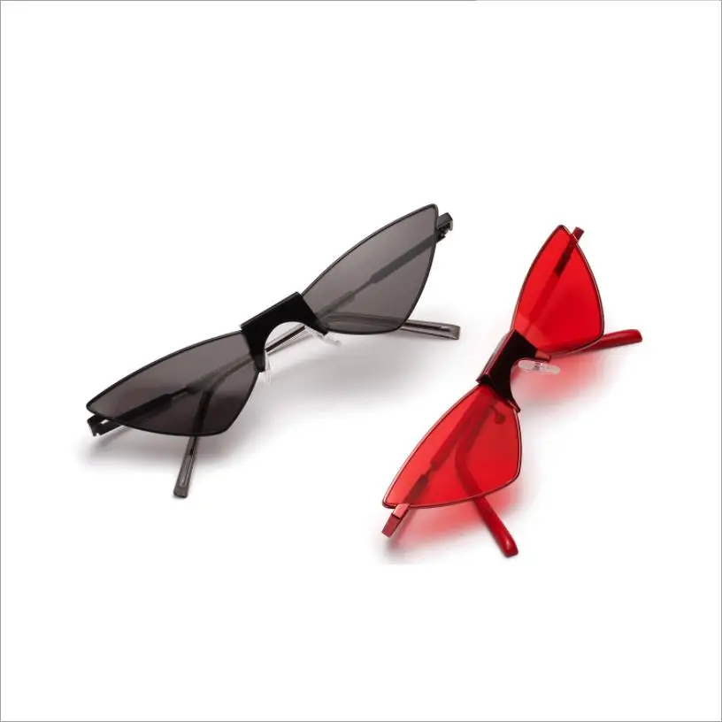 

Sharp corner Cat Eye shade Sunglasses Popular Sun glasses Women Sexy Red Retro vintage triangular eyeglasses feminino