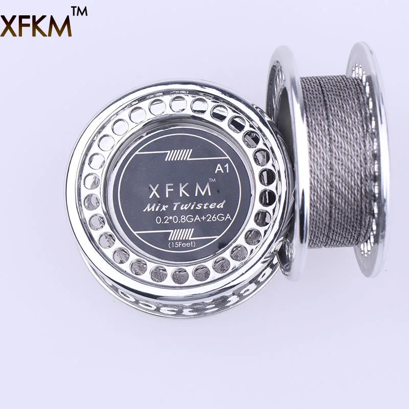 

XFKM 5m/roll 0.2*0.8GA+26GA mix twisted Clapton Wire for RDA RBA Rebuildable Atomizer Heating Wires Coil Tool Heating Wire A1