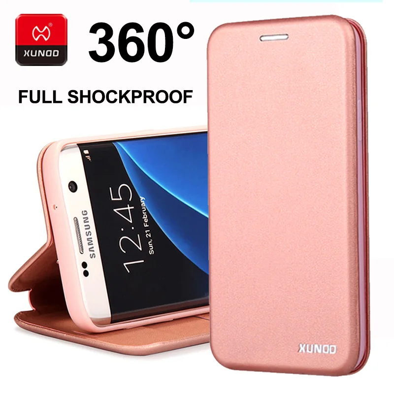 

Luxury Brand 360 Full Shockproof Phone Case For Samsung Galaxy S7 Edge Leather Wallet Protective Back Flip Magnetic Cover Cases