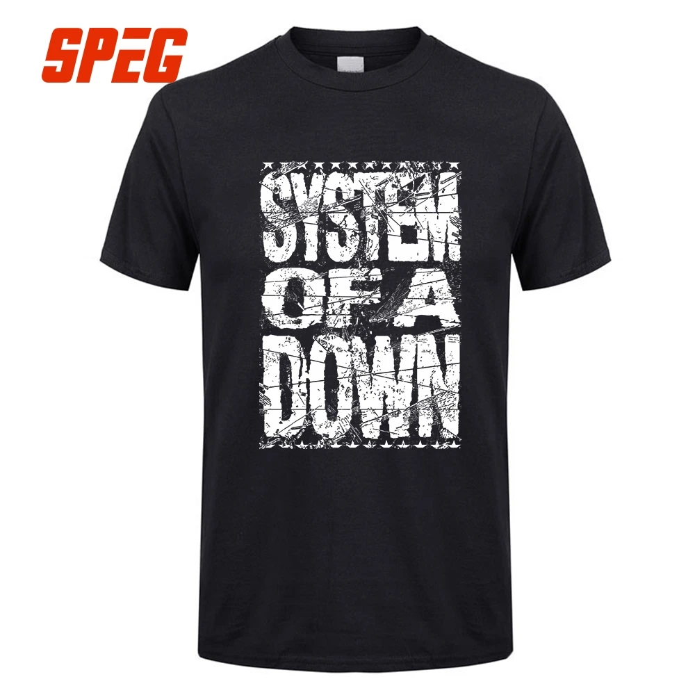 SPEG System Of A Down Vintage Logo T font b Shirt b font font b Men