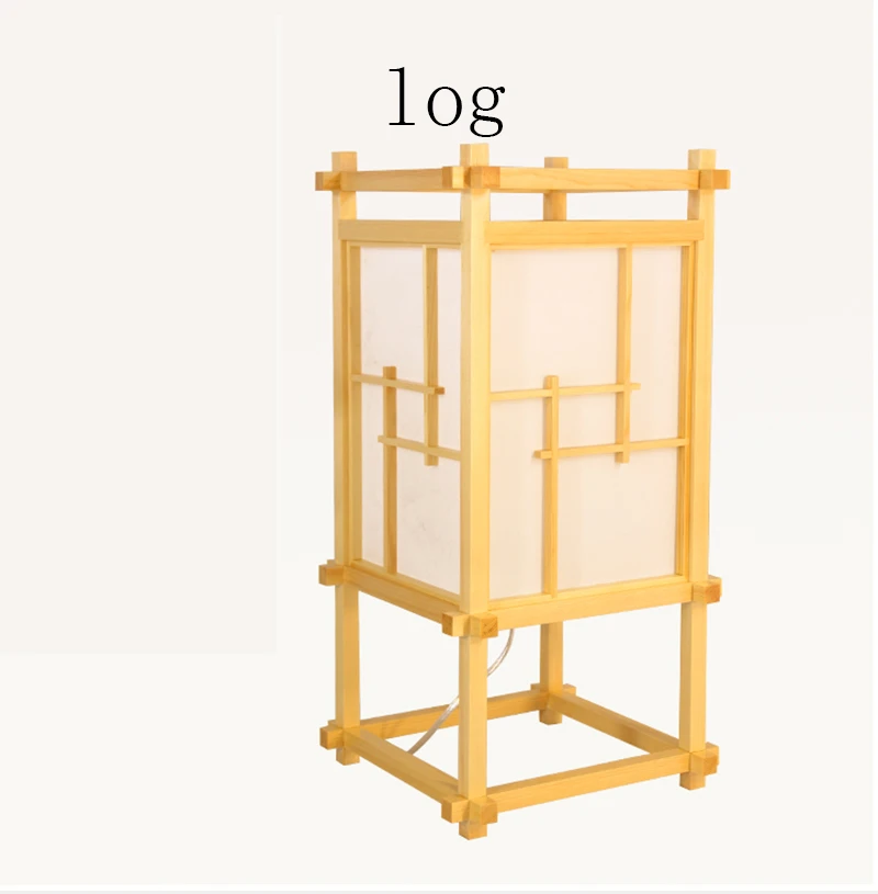 New Japanese style wood color led decorative table lamp pine solid wood
floor lamp hotel tatami bedside table lamp