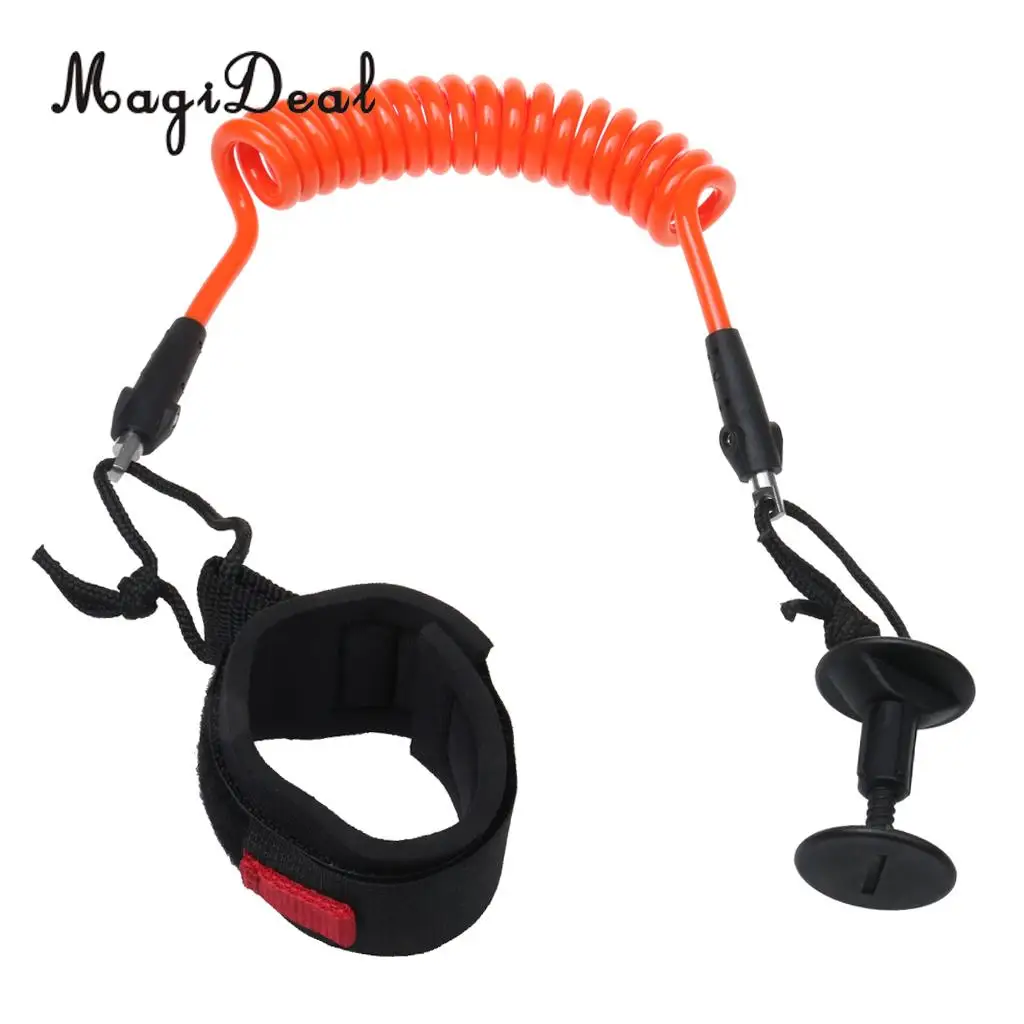 MagiDeal 4ft 7mm Orange Coiled Bodyboard Surfboard SUP Bicep Wrist Surf Leash 