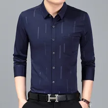 Новое поступление Весна Для мужчин Однотонная повседневная обувь свободное платье рубашки Для мужчин s Классический Повседневное с длинным рукавом футболки Clothings838