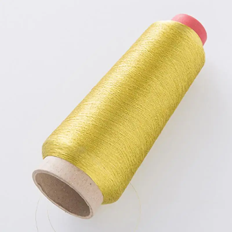 1 рулон, нить для вышивки, 150D, нить для вязания, Cochet, компьютерная нить для вышивки, Серебряная Золотая нить#20 - Цвет: Золотой