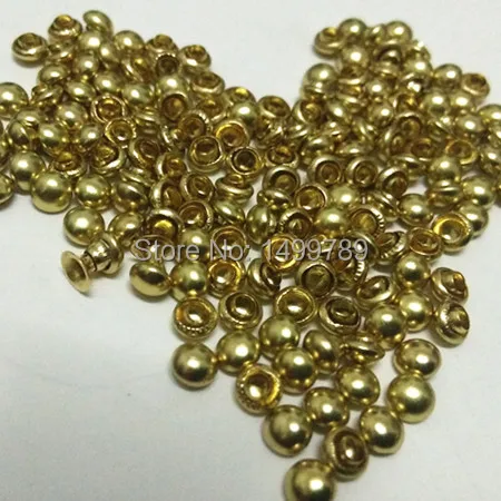 

DIY200Sets 4mm Accessories Gold Mushroom Rivets Leather Craft Punk Studs Shipping Free