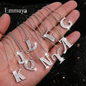 Emmaya Letters Chain Pendants Necklaces Women's Zircon Hip Hop Jewelry With Gold Tennis Chain Party Wedding Gift