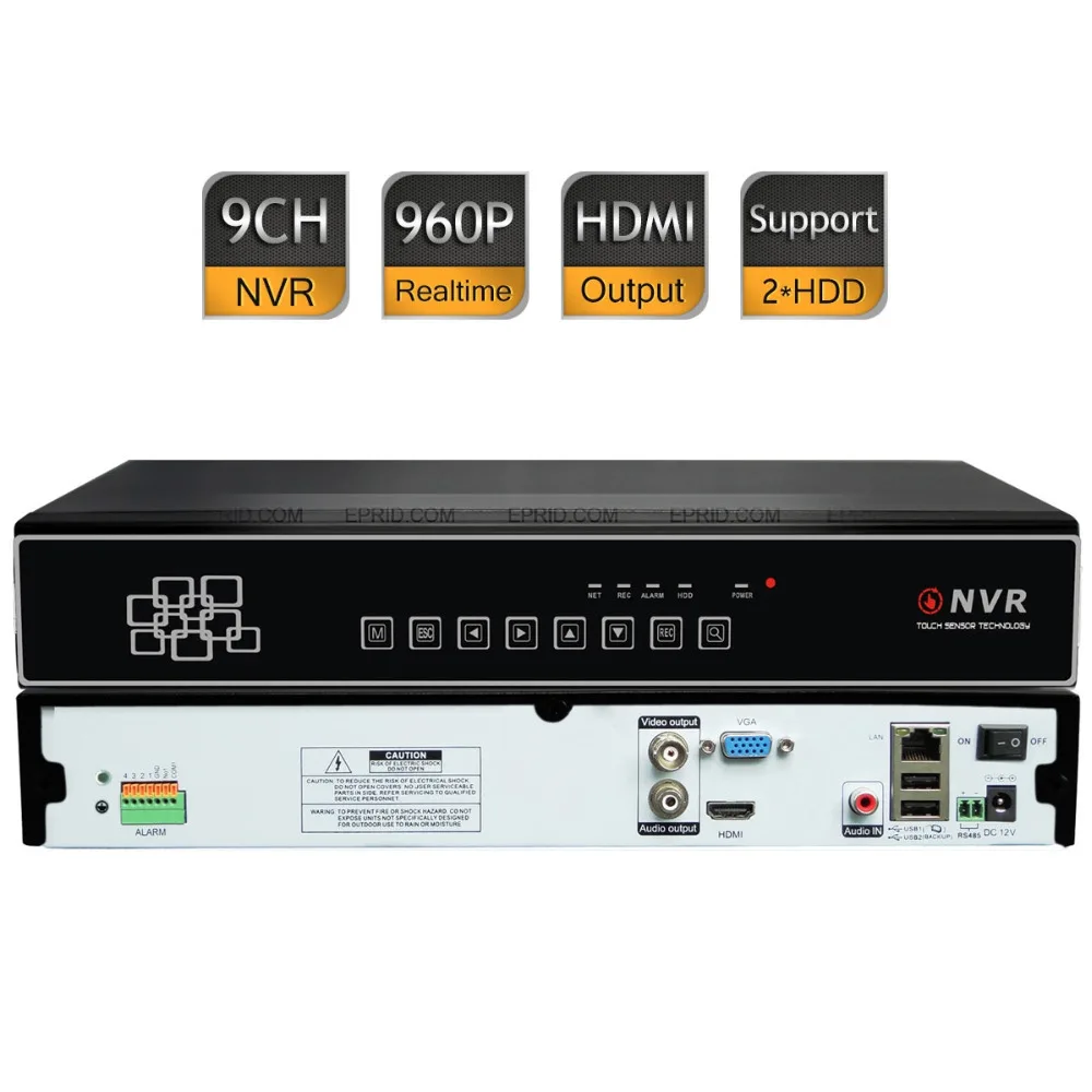 9CH 960 P 720 P NVR HDMI Запись сети цифрового видео Регистраторы P2P 2 SATA