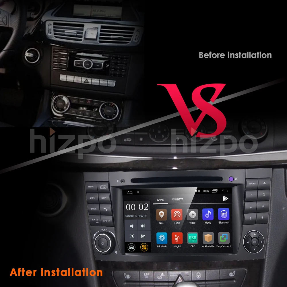 Excellent 2G RAM 16G ROM Android 9.0 7" Car DVD GPS For Mercedes/Benz W203 W209 W219 A-Class A160 C-Class C180 C200 CLK200 dab Free Camera 3
