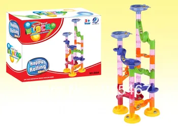 

1 box 50 blocks marble race beads ball running DIY building roller coaster toy game for kids classic learning & Christmas toys