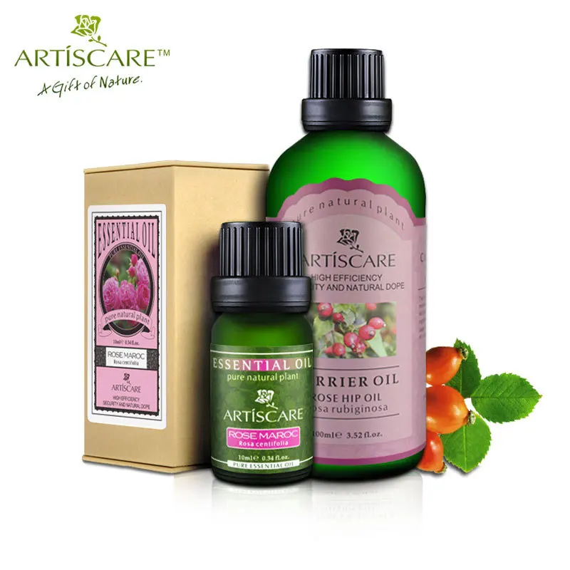 

ARTISCARE Moisturizing Whitening Anti Wrinkle Rose Pure Essential Oil & Rose Hip Base Oil Anti-Aging Spots Skin Care Beauty