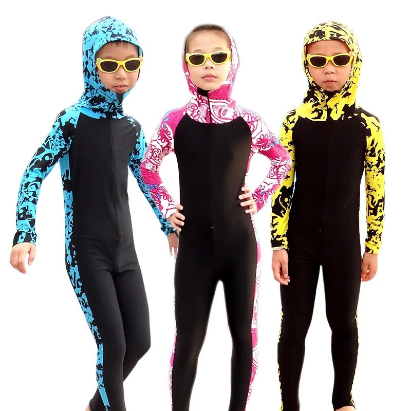 neoprene children wetsuits back zipper boys girls surf swimwear kids