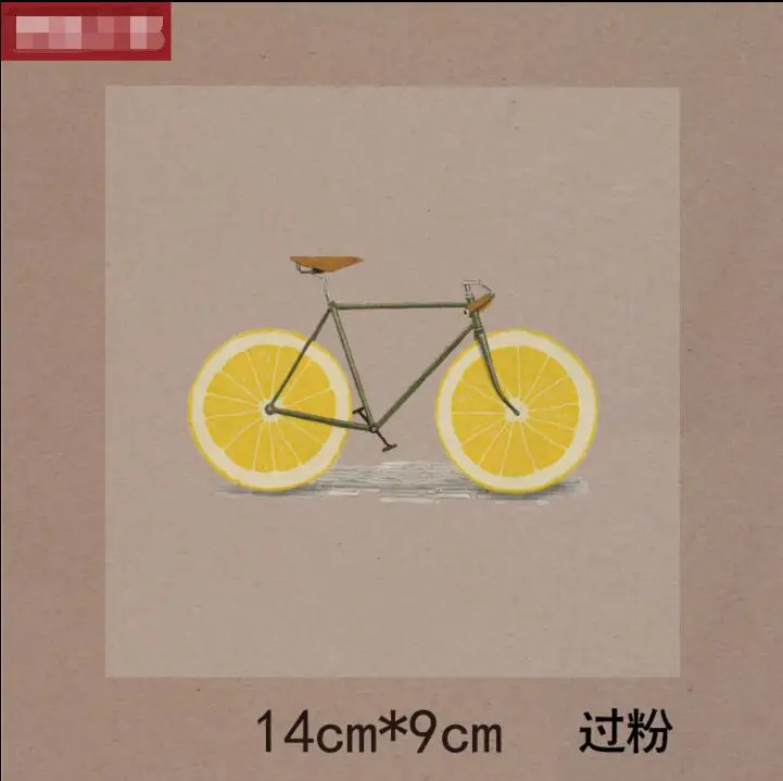 

Lemon Bikes Pattern Iron On Patches for Clothing DIY Crafts Heat Transfer Patch Clothes T-Shirt Applique Stickers