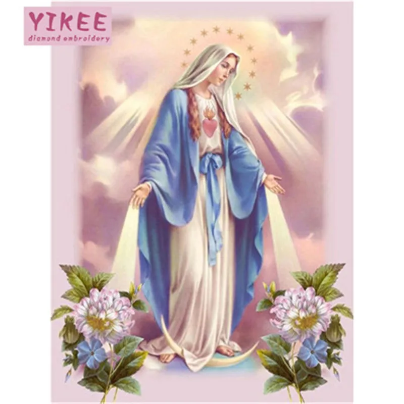 

christian diamond painting the Virgin Mary full square drill, the mother of god painting with diamond religion