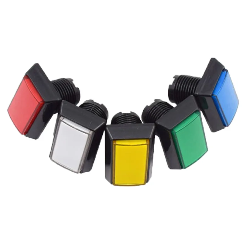 

10 PCS Rectangle game machine push button arcade LED momentary push button illuminated push button