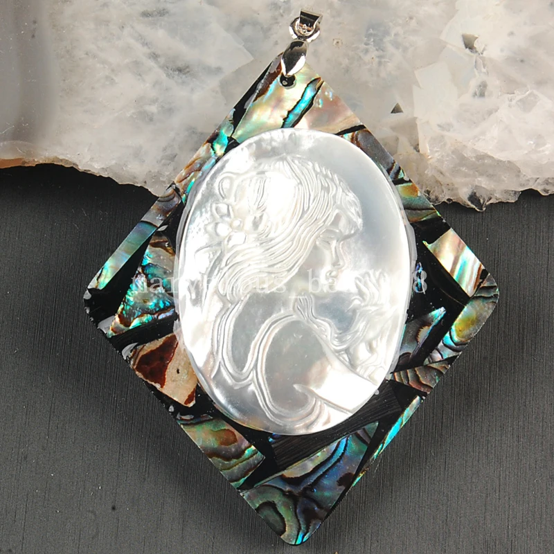 

Free shipping Fashion Jewelry New Zealand Ablone Mother of Pearl Shell Art Women Pendant Bead MC3628