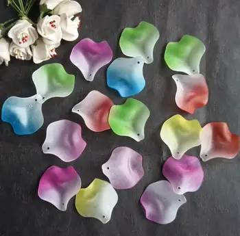 

500g 600pcs 24*26mm Acrylic Frosted Gradient Color Flower Petals Beads For Craft DIY Jewelry Beads Hair Clip Hairband Accessory