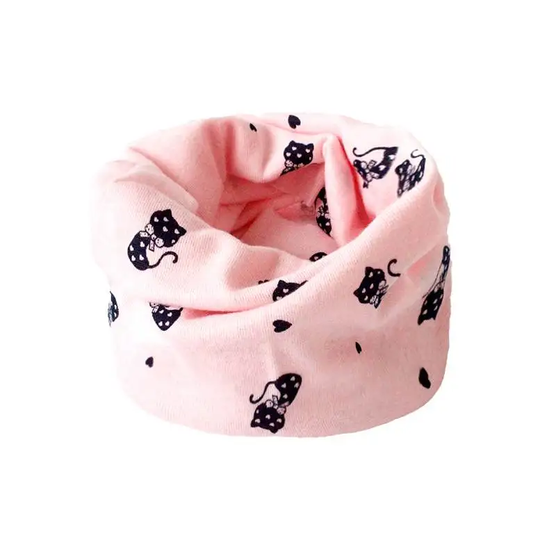 Детский шарф с камуфляжным принтом; осенне-зимние нагрудники для девочек и мальчиков; Детские хлопковые шарфы с круглым вырезом - Цвет: cat pink