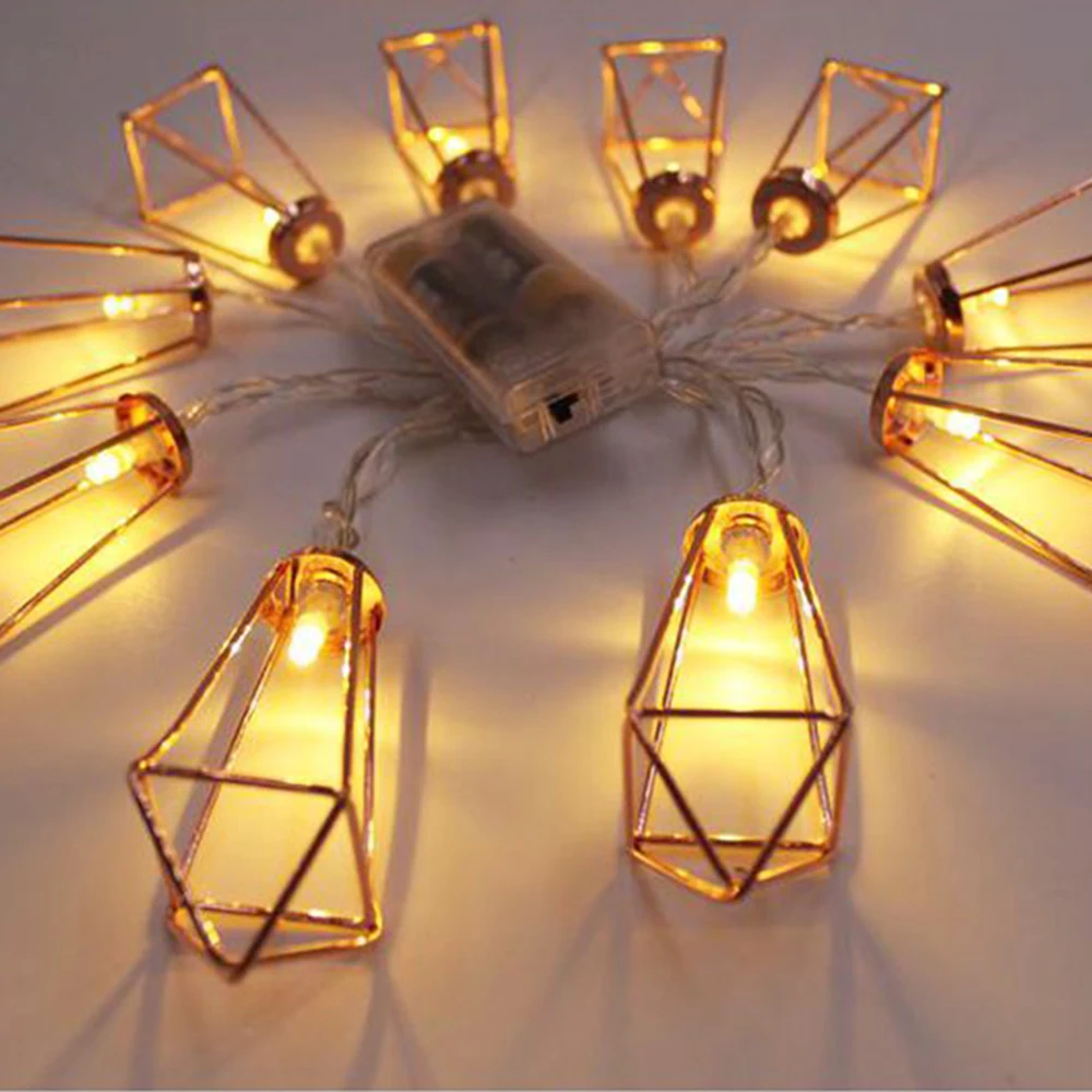 

10/20Leds Fairy Retro Rose Gold Crystal column Battery Operated String Lights 1.5m/3m For Home Decoration Christmas Party DIY