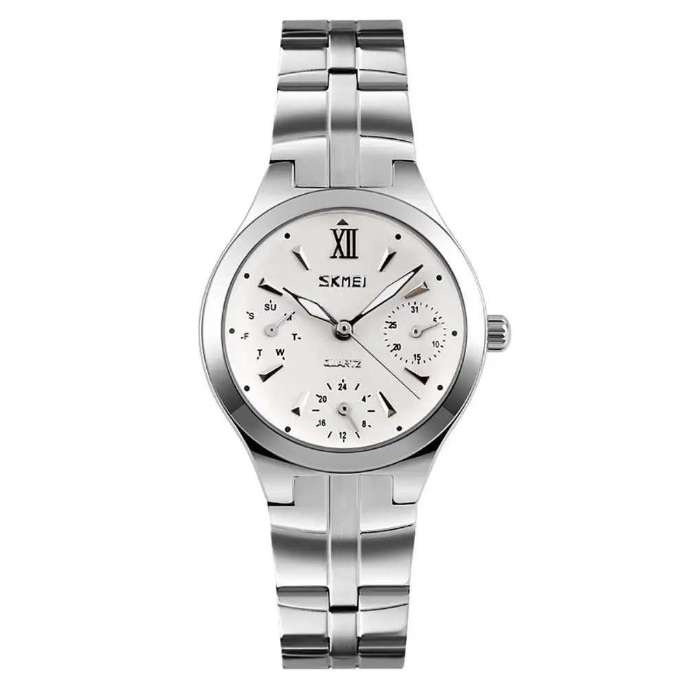 

2018 Fashion Vintage Leisure Stainless Steel Band Analog Round Dial Quartz Women Wrist Watch