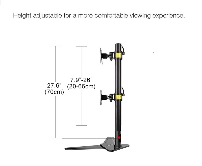 Настольный двойной компьютер монитор крепление свободно стенд вертикальный массив для двух экранов подходит для 1"-30" Максимальная поддержка 10 кг на руку