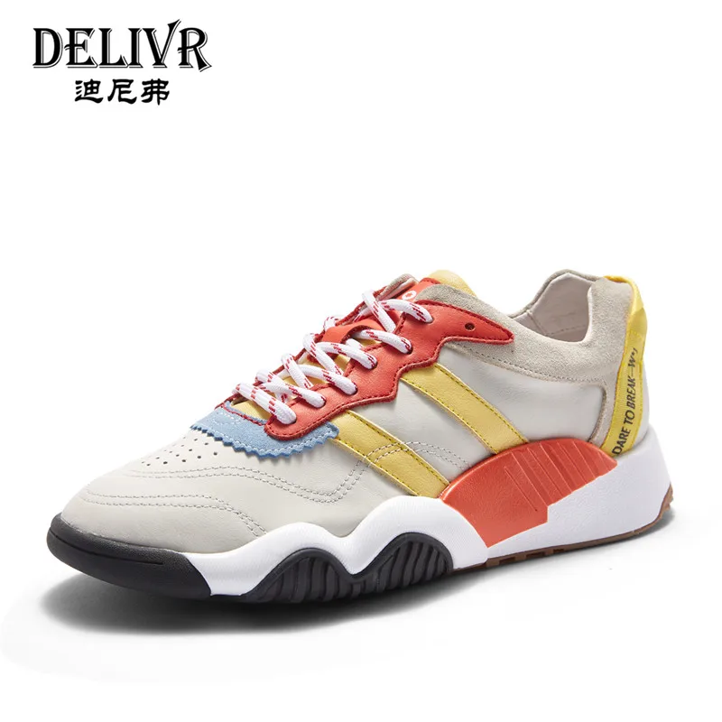 

Delivr Men Sneakers Leather 2019 Spring Newest Fashion Sports Sneaker Flats Male Men's Casual Shoes Mens Breathable Genuine