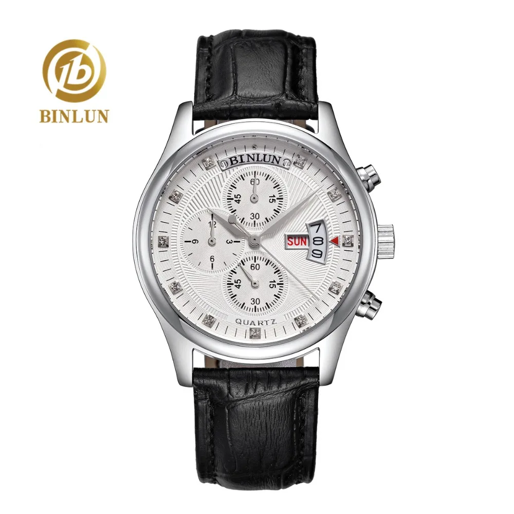 

BINLUN 4 Dial Men's Pilot Quartz Watch Week/Date/Hours Display Second timer Luxury Multi-function Quartz Pilot Watch For Men