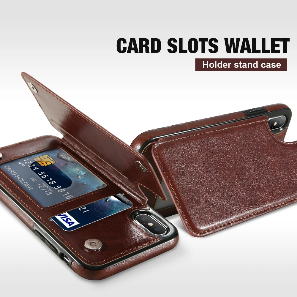 KISSCASE Fall Für iPhone XS X Volle Schutz Flip Leder Wallet Card Slots Fall Für iPhone 8 Plus 8 7