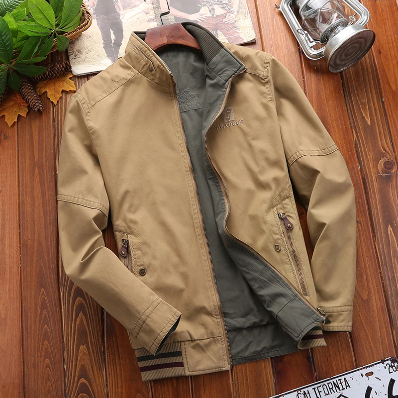

AFS JEEP Jacket Men Brand Wind breaker Double-sided Man Jacket Coat Military Jackets Reversible Outwear Jaqueta Masculina 5XL