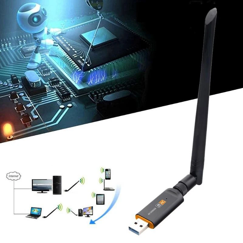 Быстрая 2 4G/5 8G wifi 1200 Мбит/с USB 3 0 двухдиапазонный адаптер беспроводная сетевая