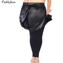 FSDKFAA 2018 Women High Waist Leggings Faux Leather Black Matt Leggings Satin PU Snake Printing Pants  Plus Size XL-XXXXXL