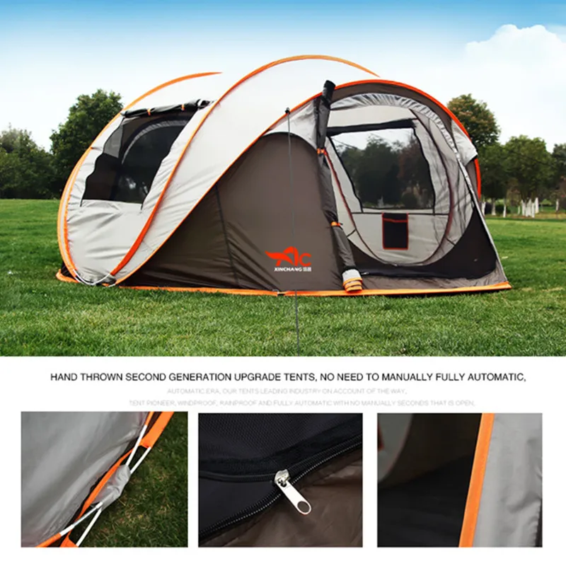 Barraca de Acampamento à Prova de Vento à Prova de Água Barraca de Instalação Instantânea ao ar Livre da Família Pessoas Totalmente Automático Automática Pop-up 4 Temporada 2-8 6 Esporte e Lazer