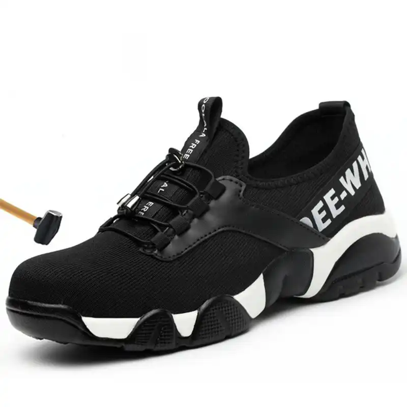 Men's Steel Toe Puncture proof Male Safety Work Shoes Outdoor Sneakers