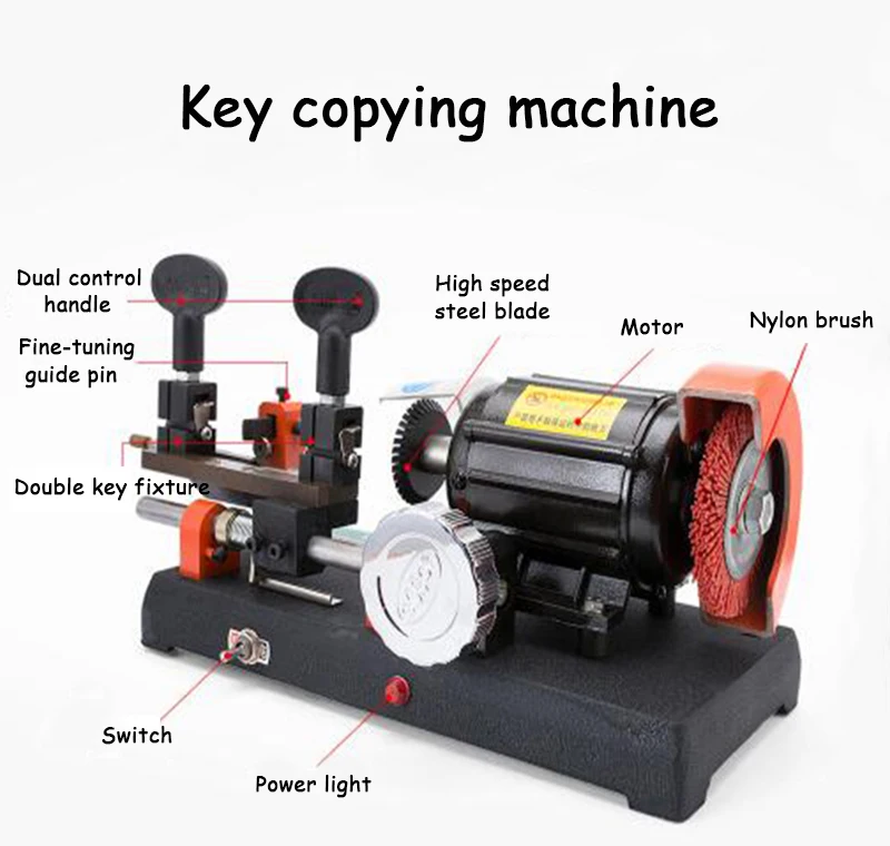110 В/220 В ручная копировальная машина для ключей горизонтальная одинарная машина для резки ключей Дубликатор слесарные принадлежности RH-2AS