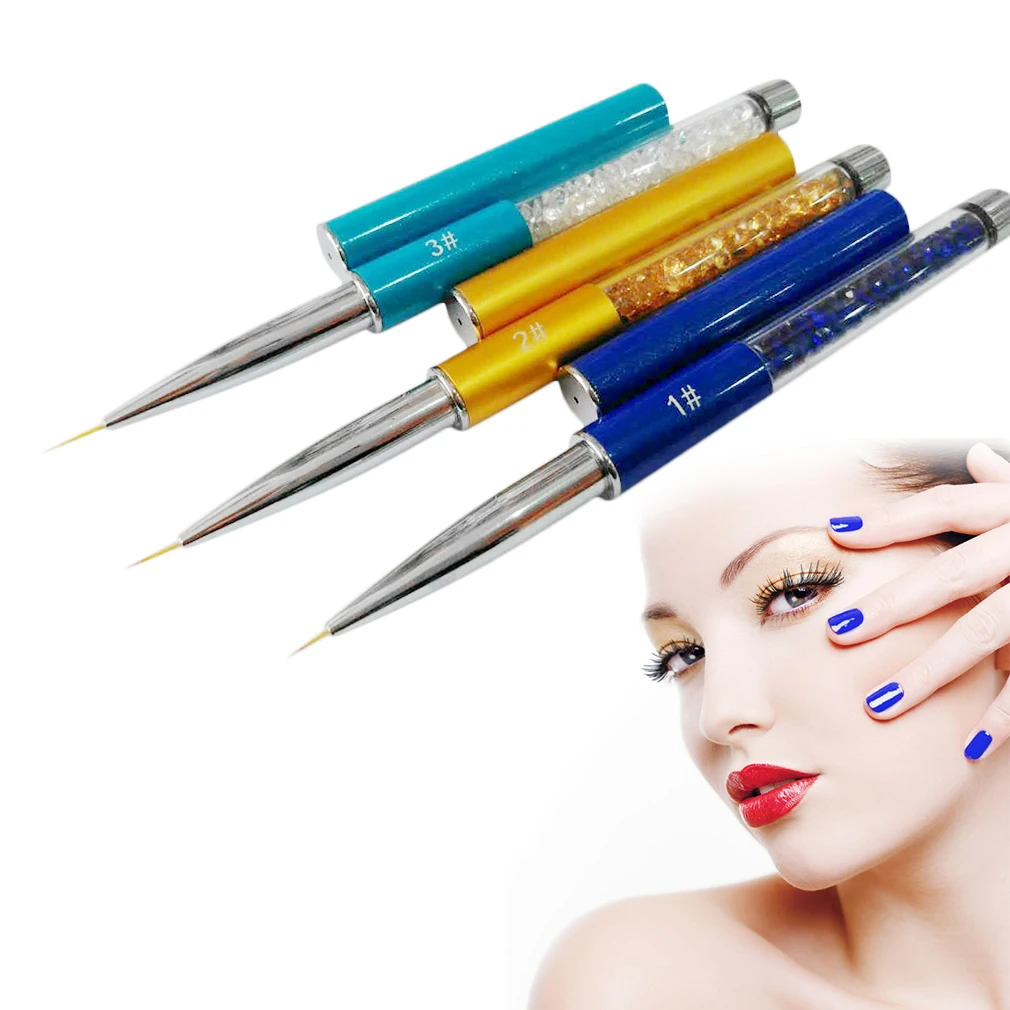Professional Nail Art Brush Pen Daimond Plated Liner Brush Manicure