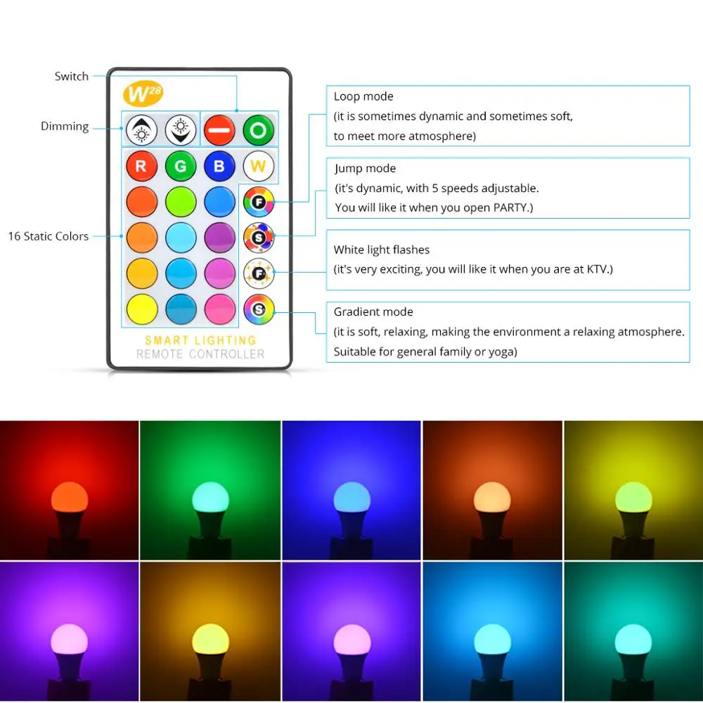 E27 неоновый светильник RGB RGBW RGBWW неоновый светодиодный светильник 5 Вт 10 Вт 15 Вт AC85-265V неоновая вывеска с Bluetooth 4,0 App или ИК-пульт дистанционного управления светильник ing