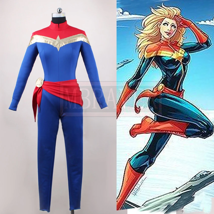Captain USA Carol Uniform Outfits Cosplay Costume Halloween Captain USA Carol Uniform Outfits Cosplay Costume Halloween