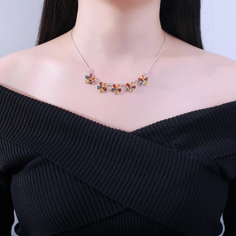  JIUDUO Boutique bijoux mode ambre bijoux pendentif colliers 925 pour les femmes usine directe spéci